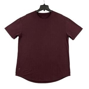 BYLT Drop Cut T Shirt Mens Size XL Maroon Short Sleeve Weightlifting Gym